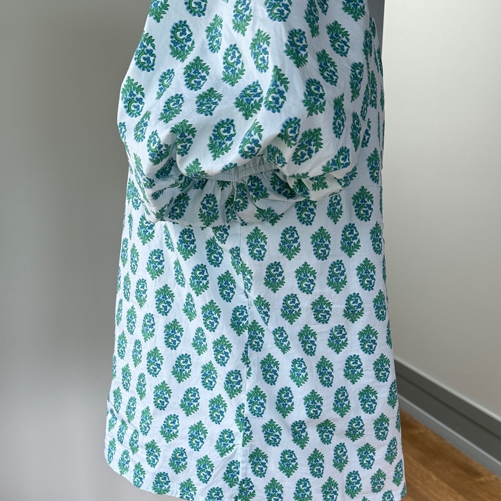 CeCe Blue Floral Puff Sleeve Blouse - Picture 4 of 5